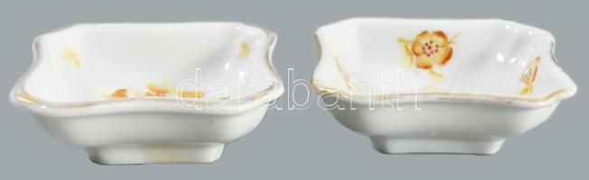 2 darab Herendi fűszeres edényke, jelzett, kopással, 5,5 cm