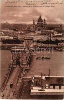 1906 Budapest, Lánchíd és pesti oldal, omnibusz (EK)