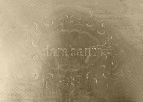 Jelzett alpakka szervírozótálca 44x34 cm