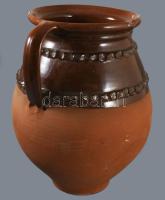 Nagy méretű mázas kerámia fazék. Hibátlan 36 cm