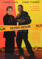 1998-1999 Rush hour, Jackie Chan, Chris Tucker, német filmplakát, papír, feltekerve, 84×59,5 cm.
