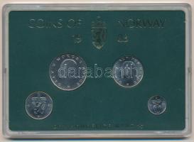 Norvégia 1983. 10ö-5K (4xklf) forgalmi sor műanyag tokban T:UNC Norway 1983. 10 Öre - 5 Kroner (4xdiff) coin set in original plastic case C:UNC