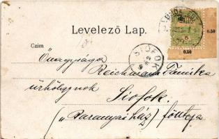 1904 Budapest IX. Ferenc körút, villamos. litho (szakadás / tear)