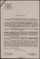 1937 Antibolsevista Comité gépelt körlevele, 1937. május 29., hajtott.