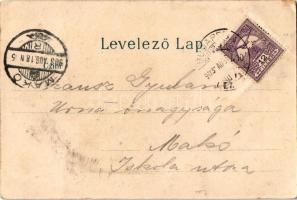 1903 Budapest I. Szent György tér, Honvédelmi Minisztérium. Art Nouveau, litho (fa)