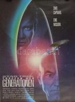 1994-1995 Star Trek: Treffen der Generationen (Star Trek Generations), William Shatner, Patrick Stewart, német filmplakát, papír, feltekerve, 84×59,5 cm.