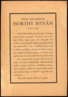 1942 Vitéz nagybányai Horthy István halálozási értesítője, 23x16 cm