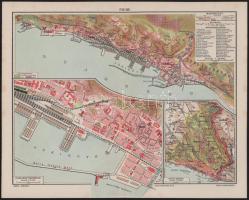 cca 1911 Fiume térképe, rajzolta és metszette: Holik József, Révai Lexikon, 24x29 cm + cca 1910 Fiume és környéke térképe, Tauril Atlas, 24x30 cm