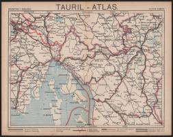 cca 1911 Fiume térképe, rajzolta és metszette: Holik József, Révai Lexikon, 24x29 cm + cca 1910 Fium...