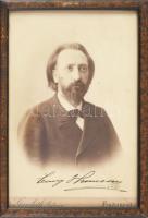 ca 1900 César Thomson (1857-1931) belga zeneszerző hegedűművész, tanár autográf aláírt fotója. Üvege...