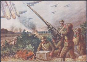 Military WWII Gábor Óss with machine gun s: Helbing (EK)