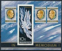 1968 In memoriam vágott blokk (apró pötty a gumiban / tiny spot in gum)