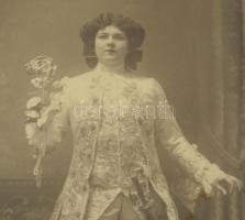 ca 1901 Fedák Sári (1879-1955) színésznő, mint Bob herceg, keményhátú kabinetfotó Strelisky műterméb...