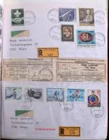 Nagy Ausztria levéltétel 1,260 db ajánlott levél dekoratív több bélyeges bérmentesítésekkel (összese...