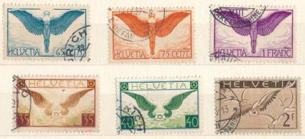 Svájc 1924-1929 6 db jó légiposta bélyeg (Mi EUR min. 263.-)