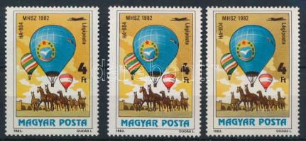 1983 Ballonrepülés 4Ft 3 klf színű háttér barna-okker