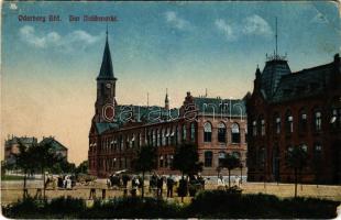 1918 Bohumín, Oderberg; Oderberg Bhf. Der Naschmarkt / market, school, church. Ignaz Kramer (EM)