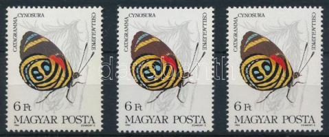 1984 Lepke (V.) 6Ft 3 eltérő színű bélyeg