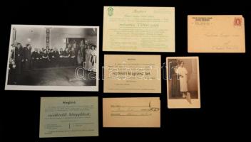 ca 1900-1940 Ujpesti vonatkozású dokumentumok gyűjteménye számlák, fejléces borítékok, reklámok, hel...