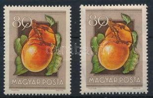 1954 Gyümölcsök (I.) 80f eltérő színű bélyeg + támpéldány