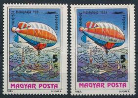1983 Ballonrepülés 5Ft elcsúszott színnyomat + támpéldány
