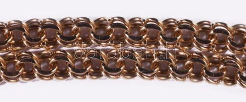 Sárga arany (Au) dupla anker karlánc. Jelzett, hivataljel, 18 karátos arany, h: 20 cm, 4,28g