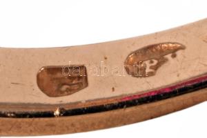 Szoliter gyűrű szintetikus rubinnal 14K jelzett br 5,19 g m: 51