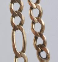 Arany (Au) figaro 5+1 karlánc, jelzett, 14K, 2,86g