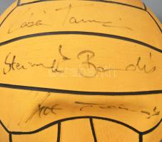 Magyar (többszörös) olimpiai bajnok vízilabdázók által aláírt vízilabda: Kásás Tamás, Benedek Tibor,...