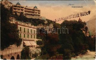 1919 Merano, Meran (Südtirol); Gilfpromenade / promenade, hotel, villas. Trinks and Co. + "K.u.K. Zensurstelle Bozen" (EB)