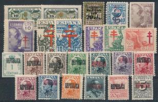 Spanyolország 24 db bélyeg, közte komplett Barcelona helyi kiadású sor, stecklapon