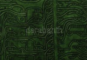 Kiss Ilona (1955-): "Elmentett üzenet", 2001. Linómetszet, magasnyomó formáról készült mél...