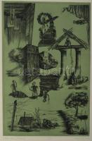 Varga Zsófia (1974-): Jákob álma, 2003. Rézkarc, papír, jelzett, számozott: 9/13. 28,5x19,5 cm