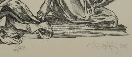 Vén Zoltán (1941-): Szent Antal megkísértése. Litográfia, papír, jelzett, művészpéldány EA XV/XII sz...