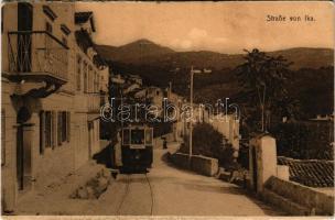Ika, Ica (Abbazia, Opatija); Strasse / villamos, utca / tram, street view (kis szakadás / small tear)