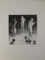 Kőnig Frigyes (1955-): Strand, 2001. Litográfia, papír, jelzett, VIII/XIII számozással, 24x22 cm