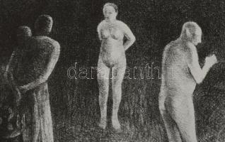 Kőnig Frigyes (1955-): Strand, 2001. Litográfia, papír, jelzett, VIII/XIII számozással, 24x22 cm