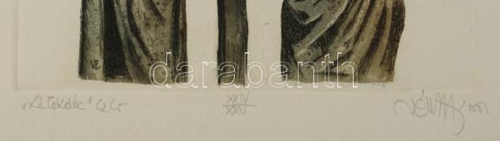 Vén Zoltán (1941- ): Lélekdúc. Rézmetszet, akvatinta, papír, jelzett, XXIV/XXV számozással, lapszéli...