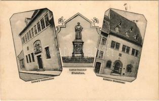Lutherstadt Eisleben, Luther's Geburtshaus und Sterbehaus, Luther-Denkmal / Luther's birthplace and place of death, monument. Art Nouveau, floral