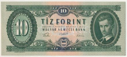 1957. 10Ft "A 557 041305" T:UNC / Hungary 1957. 10 Forint "A 557 041305" C:UNC
...