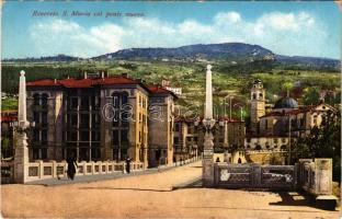Rovereto (Südtirol), S. Maria col ponte nuovo / street view, new bridge (worn corners)