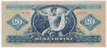 1957. 20Ft "C 131 008311" T:UNC,AU / Hungary 1957. 20 Forint "C 131 008311" C:UN...