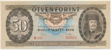 1969. 50Ft "D 181 092652" T:UNC / Hungary 1969. 50 Forint "D 181 092652" C:UNC
...