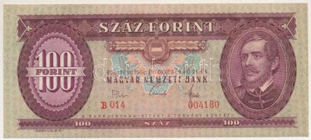 1968. 100Ft "B 014 004180" T:UNC / Hungary 1968. 100 Forint "B 014 004180" C:UNC...