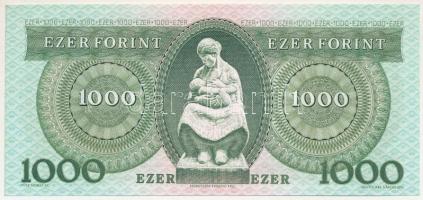 1996. 1000Ft "F 03021033" nyomdai papírránccal T:UNC / Hungary 1996. 1000 Forint "F 0...
