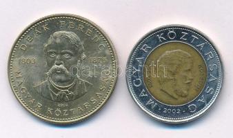 2002. 100Ft "Kossuth" + 2003. 20Ft "Deák Ferenc" T:AU,XF