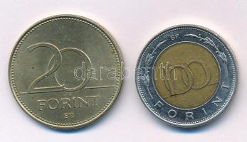 2002. 100Ft "Kossuth" + 2003. 20Ft "Deák Ferenc" T:AU,XF