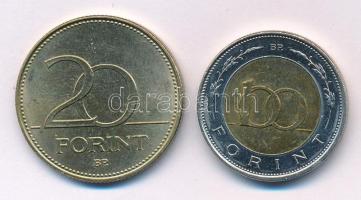 2002. 100Ft "Kossuth" + 2003. 20Ft "Deák Ferenc" T:AU,XF
