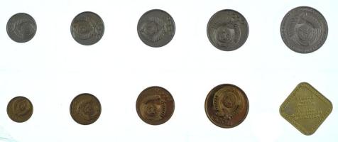 Szovjetunió 1990. 1k-1R (9xklf) fóliatokos forgalmi sor a moszkvai pénzverde zsetonjával T:1 Soviet ...