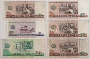 Német Demokratikus Köztársaság 1971. 10M (4x) + 1975. 5M + 20M T:F,VG
GDR 1971. 10 Mark (4x) + 1975...